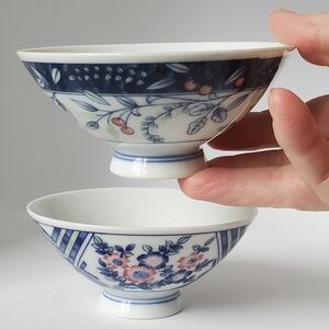 2 Porcelain Rice Bowls Japanese (?) Chinese (?) IDK but they are very pretty 😍